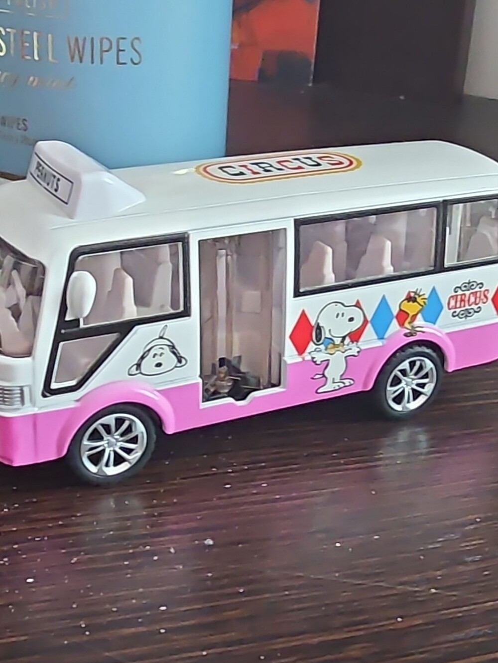 Peanuts Pink and White Circus Bus Toy